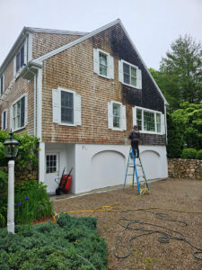 House washing in progress