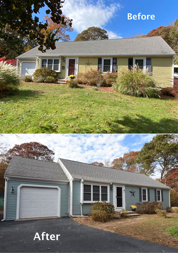 Before and after of 2024 Paint It Forward Winner’s home