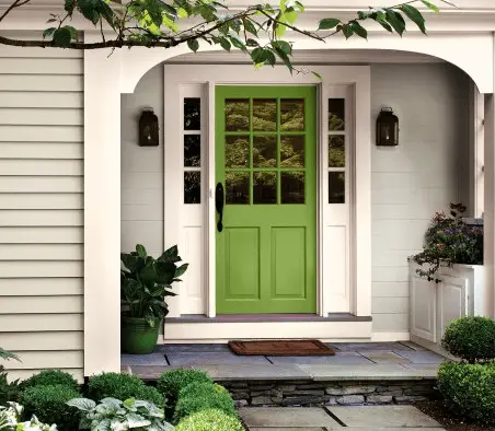green front door