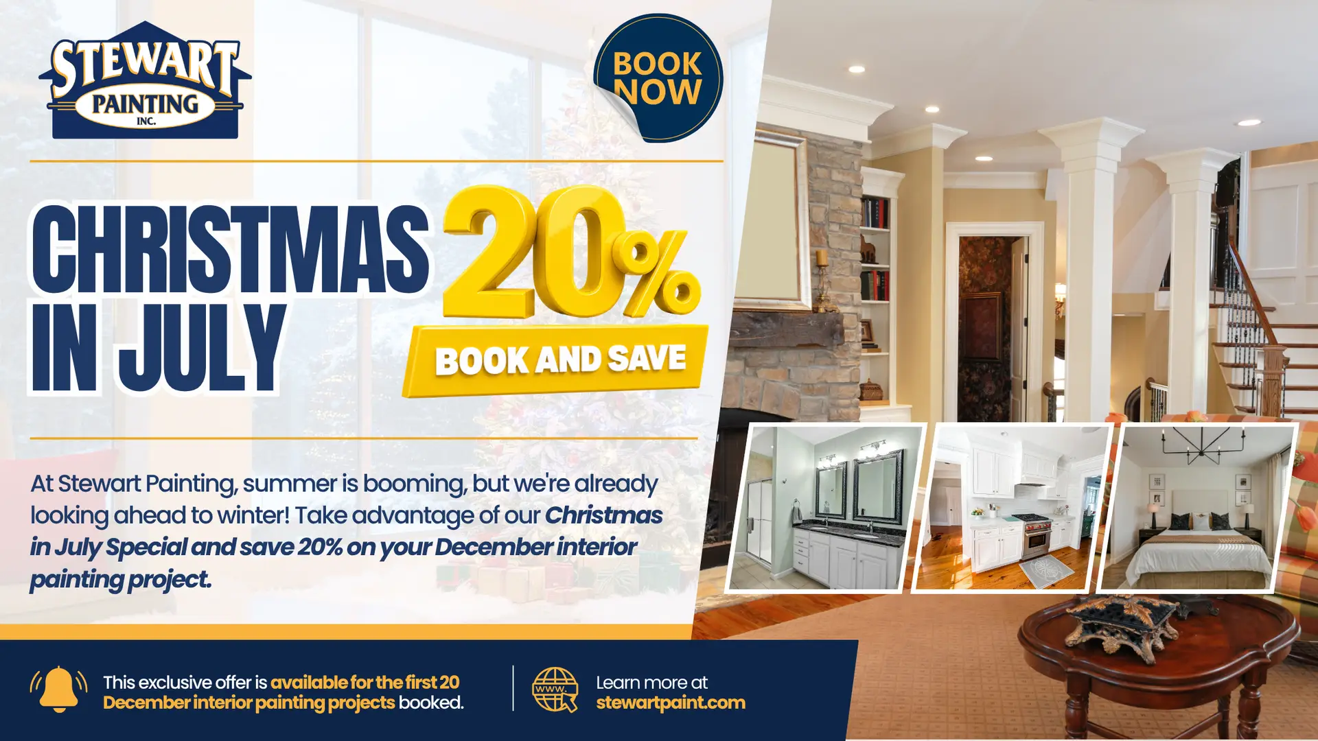 Christmas in July 20% book and save offer