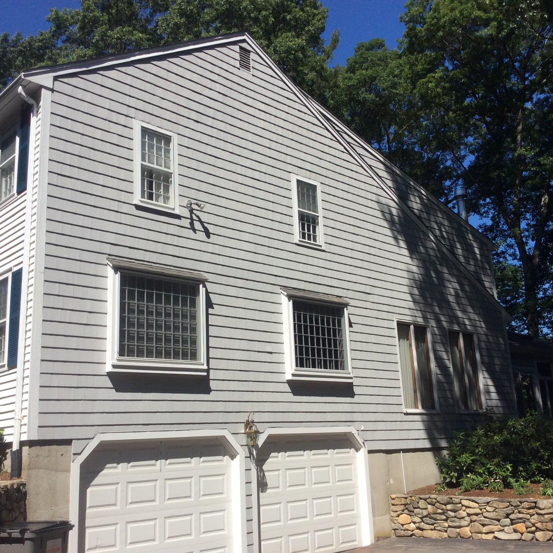 Exterior painted on side of residential house