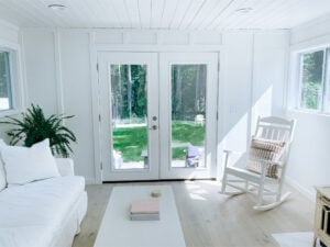Sunroom painted white