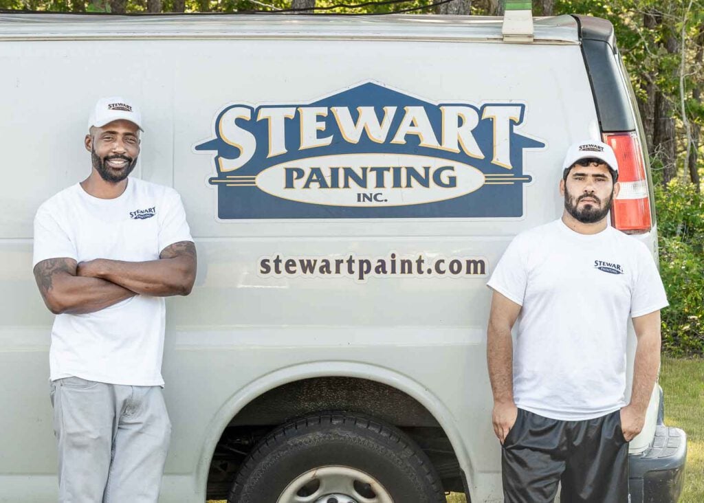 Wash Division Crew in front of Stewart Painting work van.