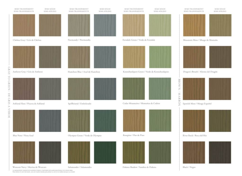 semi transparent stain color swatches